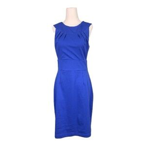 Banana Republic Royal Blue Stretch Knit Sleeveless Sheath Dress Bodycon Size 6